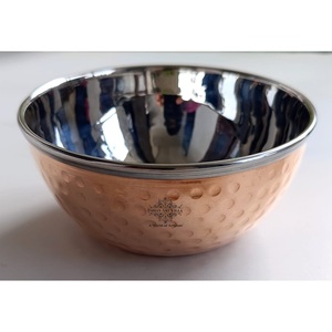 IndianArtVilla Cuenco de diseño martillado de cobre de acero-Almacenamiento y servicio Uso multiusos para el hogar Hotel y restaurante - Product Image 3