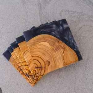 Sous-verres en résine de bois époxy noyer Offre Spéciale inde 2025 Top qualité personnaliser carré rond - Product Image 4
