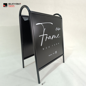 Tragbares Edelstahl-A-Rahmen-Schild für Coffee Shop <span class=keywords><strong>Display</strong></span> Outdoor Bürgersteig Stand Werbetafel Pflaster Zeichen