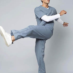 2024 Designs à la mode nouveau style nouveau design extensible col en v gommages médicaux uniformes pour hommes - Product Image 6