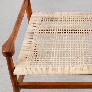 Chaise de salle à manger taille 55x48x83 cm, en bois d'acajou et rotin, convient à tous les intérieurs - Product Image 5