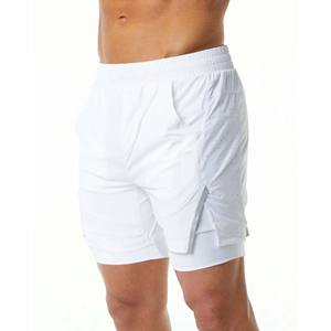 Pantalón corto de entrenamiento para hombre, 80% nailon, 20% elastano, forro de compresión, tejido holgado, con bolsillos delanteros - Product Image 3