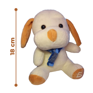 Peluche chiot super douce de 18 cm pour enfants, motif chien avec écharpe, en tissu polyester, faible MOQ, emballage en boîte - Product Image 3