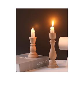 เชิงเทียนทำด้วยมือไม้เนื้อแข็งที่เป็นมิตรกับสิ่งแวดล้อมเสร็จสิ้นและอบอุ่นแบบชนบทสำหรับแสงโรแมนติกในบ้าน - Product Image 1