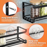 Armoire en métal en fer noir étagère à épices organisateur de cuisine enduit de poudre Durable pour garde-manger maison Restaurant utiliser Base stable à 4 niveaux