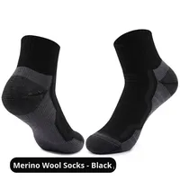 Chaussettes professionnelles en laine mérinos pour hommes et femmes, épaisses, respirantes, antidérapantes, avec revers, pour la course à pied, résistantes à l'usure