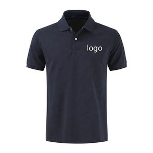 High Quality 100% Cotton Men's Business Casual for Polo <b>T</b>-<b>Shirts</b> Custom Logo Solid Pattern Short Sleeve Anti-Wrinkle Design - Product Image 4