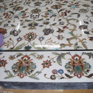 งานปูพื้นหินอ่อนแบบฝังพื้นด้วยศิลปะสำหรับการตกแต่งภายในของราชวงศ์การแสดงที่งดงามอย่างสมบูรณ์แบบทำด้วยมือข้างใต้ - Product Image 3