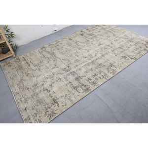 Tapis Patchwork Vintage en Laine Beige et Gris 5.1X8.9 pieds Rectangle Motif Oriental pour Chambres Adolescentes quantité minimale de commande Bas - Product Image 2