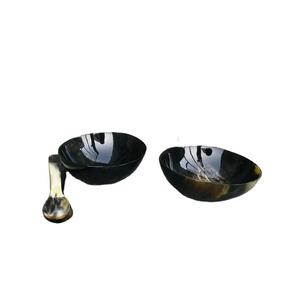 Cuenco de vajilla profunda de cuerno Natural hecho a mano, plato de servicio orgánico ecológico rústico para ensalada, sopa para decoración de mesa de comedor - Product Image 1