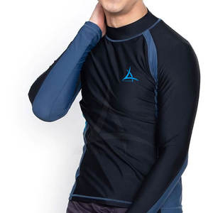 Chemises de compression pour hommes à manches longues, séchage rapide, respirantes, protection UV, motif uni, coupe régulière, écologiques - Product Image 2