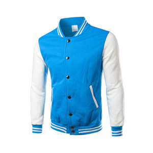 Nueva ropa de calle estilo de moda Chenille bordado Letterman invierno rompevientos Varsity chaqueta de cuero para hombres - Product Image 1