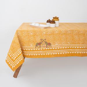 Manteles de Algodón con Estampado de Flores Dabu Hechos a Mano en India, Manteles Personalizados con Estampado, Cubierta de Mesa Rectangular Lavable - Product Image 2