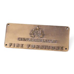 Placas de identificación de Metal de estilo moderno personalizadas, etiquetas profesionales de aluminio y latón en relieve personalizadas, duraderas para logotipos de muebles - Product Image 2