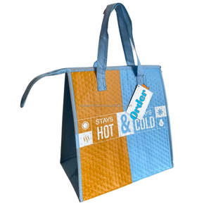 Sac à provisions portable personnalisé OEM refroidisseur de déjeuner à isolation thermique souple avec fermeture à glissière imprimé sacs isothermes de plage - Product Image 1