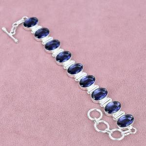 Handmade Bohemian 925 Sterling Silver <b>Bracelet</b> Amethyst Gemstone Wedding Party Gift for Women Christian Inspired Bridal Jewelry - Product Image 1