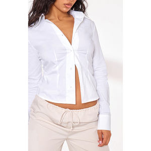 Elegante camisa blanca ajustada de manga larga para mujer, la mejor calidad, el mejor precio, Tops para fiestas, bordado, gran oferta, nuevo producto - Product Image 4