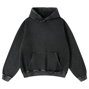 เสื้อมีฮู้ดผ้าฝ้าย100% ดีที่สุดสำหรับผู้ชายเสื้อฮู้ดแบบครอปปริ้นลายพิมพ์กรดซักได้ตามต้องการ - Product Image 1