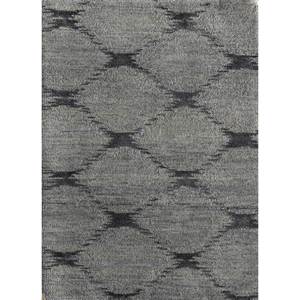 Alfombra de Lana y Seda de Bambú Tejida a Mano Clan Grey & Black con Patrón Geométrico para Uso Doméstico-LRB (7022) - Product Image 1