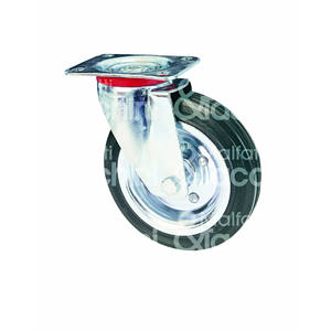 Roue en caoutchouc Art. 80 brides en acier plaque tournante - Product Image 1