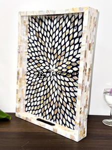 Bandeja de incrustaciones de fregona Tradebyd de lujo hecha a mano para regalar exhibición decorativa y mesa de comedor - Product Image 5