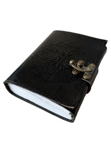 Árbol DE LA VIDA diario de cuero vintage hecho a mano cuadernos negros Mujer libro grande de hechizos planificador cuaderno de bocetos suministros diario - Product Image 4