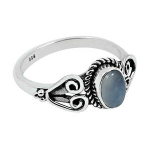 Natural Chalcedony Gemstone Boho <b>Ring</b> <b>For</b> <b>Girls</b> In 925 Silver Solitaire New Arrivals Fashion Luxury Gemstone Women Jewelry - Product Image 1