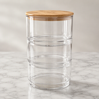 Conteneur de stockage alimentaire en verre transparent avec couvercle, personnalisable avec des motifs de dessins animés colorés