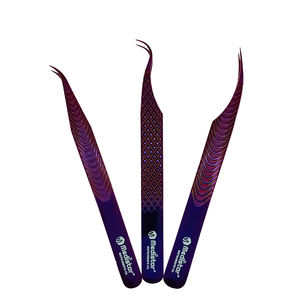 Professional 90 Degree Stainless Steel Lash Extension Tweezers Smooth Fiber Tip for <b>Eyelash</b> <b>Fans</b> - Product Image 1