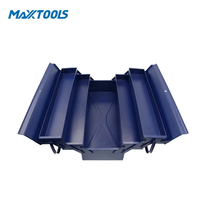 Boîte de rangement pour outils en fer robuste, 53 cm, 5 compartiments, boîte à outils pliable avec séparateurs de tiroirs pour atelier, électricien, quincaillerie