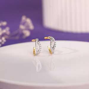 Boucles d'oreilles en or Elixir avec diamant J-Hoop - Product Image 5