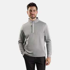 Chemises de sport ajustées à séchage rapide pour hommes, col zippé quart, manches longues, haut de performance pour l'extérieur, pull-over - Product Image 6