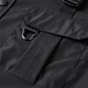 Haute qualité Harajuku Tech porter Hip Hop Cargo chemise veste hommes printemps automne chemises à manches longues chemise de poche - Product Image 5