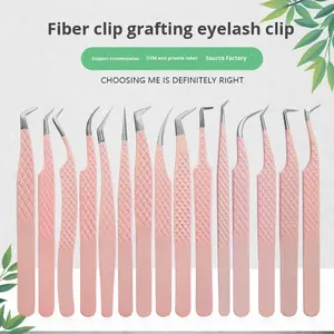 Pinzas Profesionales de Acero Inoxidable para Extensión de Pestañas, Curvas y Rectas, para Uso Profesional en Salones de Belleza - Product Image 2