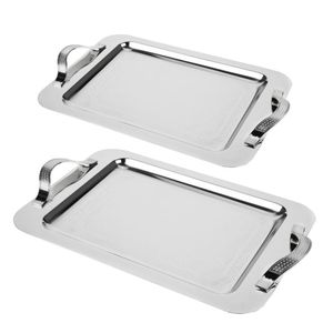 Bandeja de Comida Rectangular de Acero Inoxidable Dorado al por Mayor, Bandeja de Servicio de Metal para Restaurante, Bandeja de Servicio de Té y Café, Bandejas de Catering para Hotel - Product Image 3