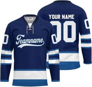 เสื้อฮอกกี้แบบยูนิเซ็กซ์สั่งทำพิเศษ พิมพ์ลายแบบซับลิเมชั่น ป้องกันแบคทีเรีย แห้งเร็ว โพลีเอสเตอร์ 100% ปักหมายเลข/ชื่อได้ตามต้องการ - Product Image 1