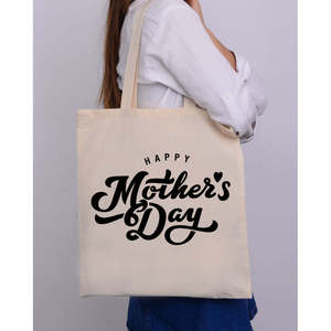 Sac fourre-tout noir personnalisable et écologique - Cadeau pour la fête des mères pour mère, fils, sœur |   Sac de courses en toile 100% coton - Product Image 4