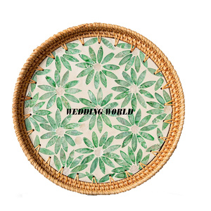 Bandeja de servicio de ratán decorativa para mesa, tamaño personalizado, plato hecho a mano, clásico, elegante, nueva llegada, venta al por mayor, bandeja de servicio de ratán - Product Image 2