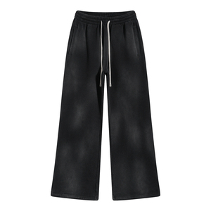 Haute qualité 360 grammes pantalon évasé en gros soleil fané blanc pantalons de survêtement personnalisé lâche lourd coton pantalons de survêtement - Product Image 1