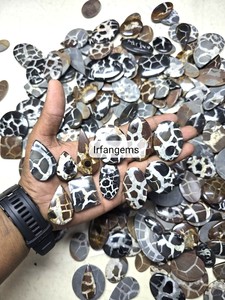 Natural <b>Black</b> Septarian Quartz Oval Cut Cabochon Gemstone 20-40mm 7-12g Loose for Jewelry Making Wholesale From Rajasthan - Product Image 4