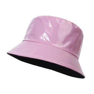 Sombrero de cubo de moda 2025 para mujeres y niñas, gorras de Panamá sólidas de cuero para hombres, sombrero de senderismo, gorra de pesca, sombrero impermeable de calle de Hip-Hop plegable - Product Image 2