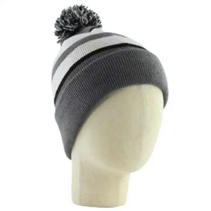 Team Colors Washed Knit <b>Pom</b> Beanie | Chunky Stretch Winter <b>Hat</b> | Warm Acrylic Character Pattern Cuffed Cap <b>for</b> Sports Fans - Product Image 5