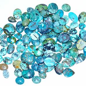 Lote al por mayor de piedras preciosas de cabujón suelto de turquesa tibetana Natural de calidad AAA +, lote de piedras preciosas de cabujón de tamaño libre para fabricación de joyería fina - Product Image 5