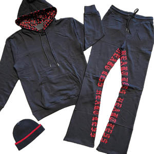 Ensembles de vêtements de sport décontractés pour hommes pour sweat à capuche imprimé bouffant pantalons de jogging mode hiver deux pièces pull pantalon confortable hiver - Product Image 2