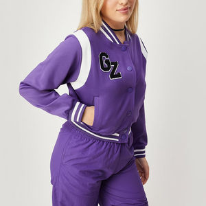 Veste universitaire personnalisée pour femmes rembourrage en coton manteau Letterman à la mode de printemps broderie Service OEM pour dames vêtements d'hiver - Product Image 3