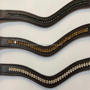 Personnalisé 1 rangée de cristaux ronds strass bling chaîne beaucoup de couleurs vide canal cuir cheval front bande en plein cob sur la taille - Product Image 3