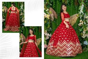 Readymade traditionnel ethnique indien pakistanais Lehenga & Dupatta ensemble Georgette avec broderie travail pleine couture tenue de fête - Product Image 6