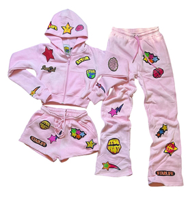 Conjunto de Sudadera con Capucha y Pantalones Deportivos Cortos con Cierre y Lavado Ácido, con Parche de Logotipo Personalizado de Alta Calidad - Product Image 4