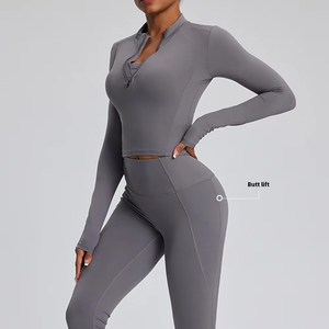 Latest Design Women Fitness <b>Legging</b> Sets Custom Design <b>Ladies</b> Yoga Sets Women High Waist <b>Legging</b> Yoga Sets - Product Image 1