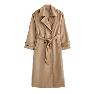 Trench-coat vintage pour femme |   100% Laine Écologique Coupe-Vent |   Ceinture longue personnalisable OEM/ODM en gros - Product Image 3